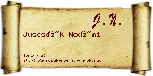 Juscsák Noémi névjegykártya