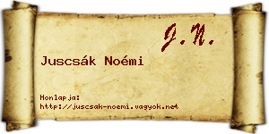 Juscsák Noémi névjegykártya